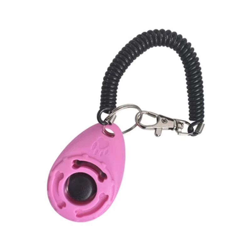 Dog Training Clicker Pet Cat Plastic New Dogs Click Trainer Aid Tools Adjustable Wrist Strap Sound Key Chain Dog Supplies