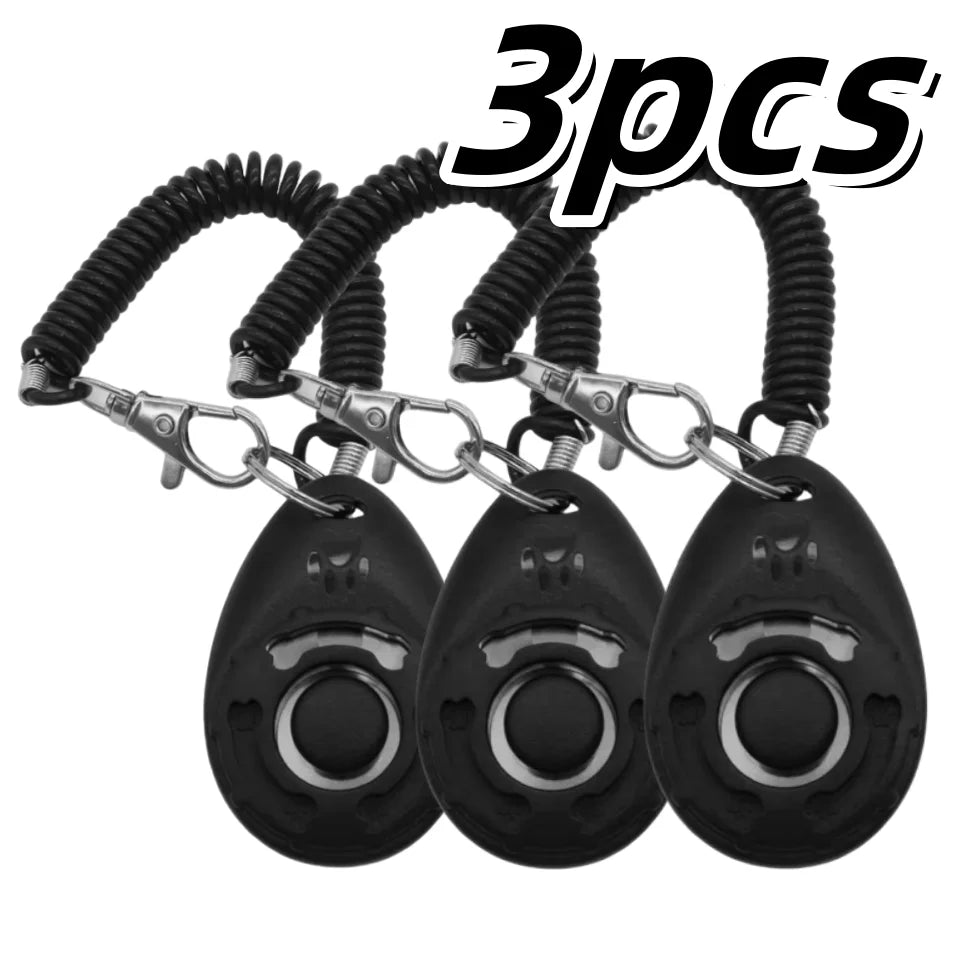 Dog Training Clicker Pet Cat Plastic New Dogs Click Trainer Aid Tools Adjustable Wrist Strap Sound Key Chain Dog Supplies