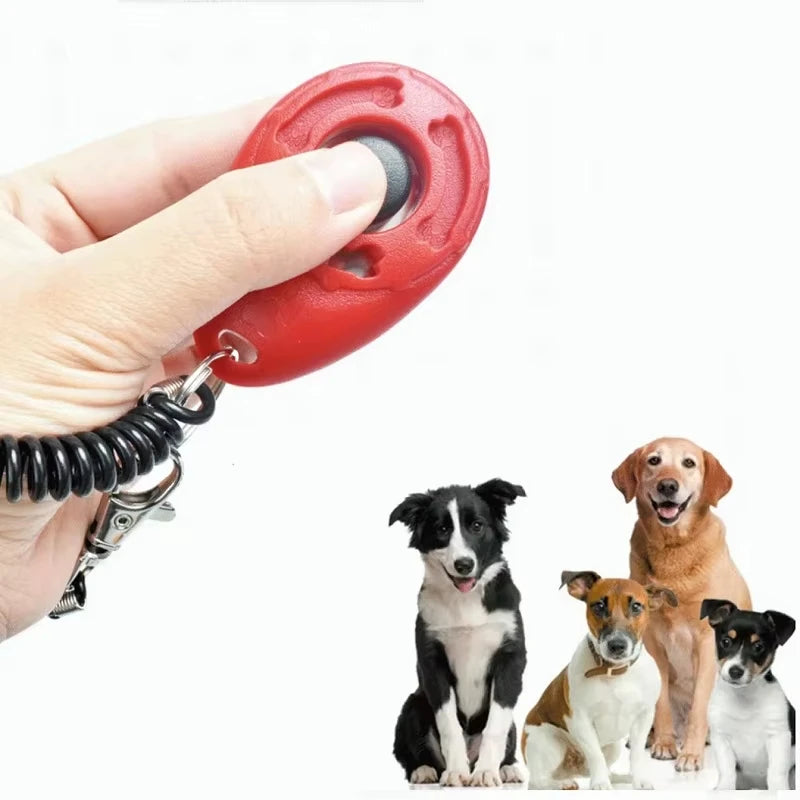 Dog Training Clicker Pet Cat Plastic New Dogs Click Trainer Aid Tools Adjustable Wrist Strap Sound Key Chain Dog Supplies