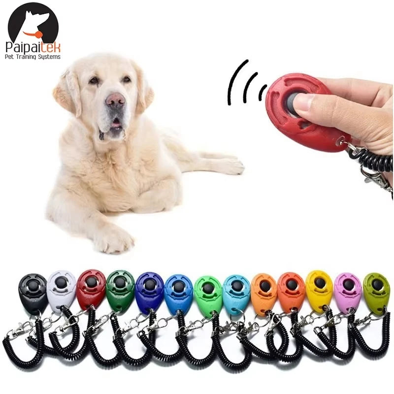 Dog Training Clicker Pet Cat Plastic New Dogs Click Trainer Aid Tools Adjustable Wrist Strap Sound Key Chain Dog Supplies